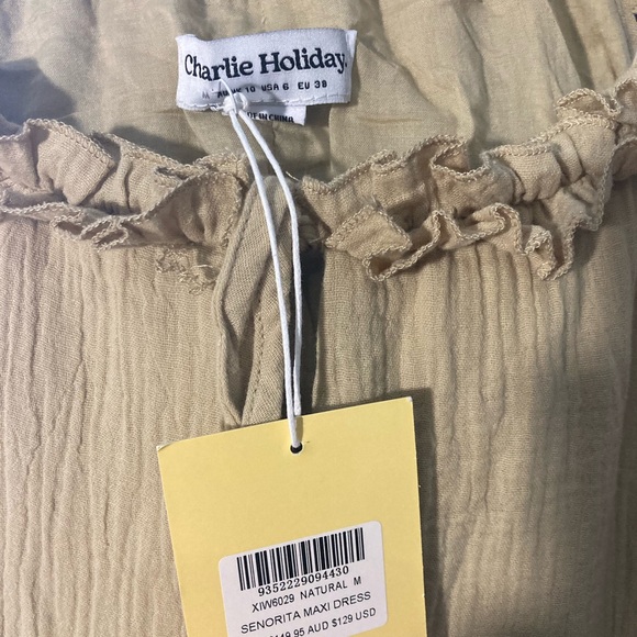 NWT CHARLIE HOLIDAY NATURAL SENORITA MAXI DRESS SIZE 6 or M - Picture 5 of 8